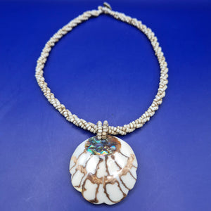 Vintage Muschel Kette mit schillerndem Abalone Anhänger