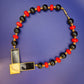 Designer Collier Statement Kette Schwarz Rot Goldfarben Art Deco Stil