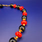Designer Collier Statement Kette Schwarz Rot Goldfarben Art Deco Stil