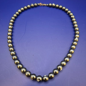 Elegante Vintage Hämatit Perlenkette in Grau Schwarz