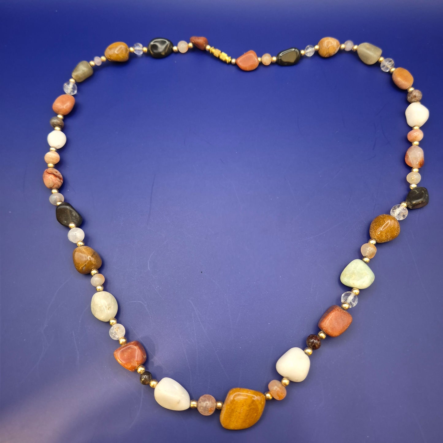Bunte Edelstein Kette aus Naturstein Splittern Vintage