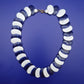 Vintage Statement Kette Blau Weiß Cabochon Design