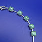 Vintage Statement Kette mit hellgrünen quadratischen Schmucksteinen