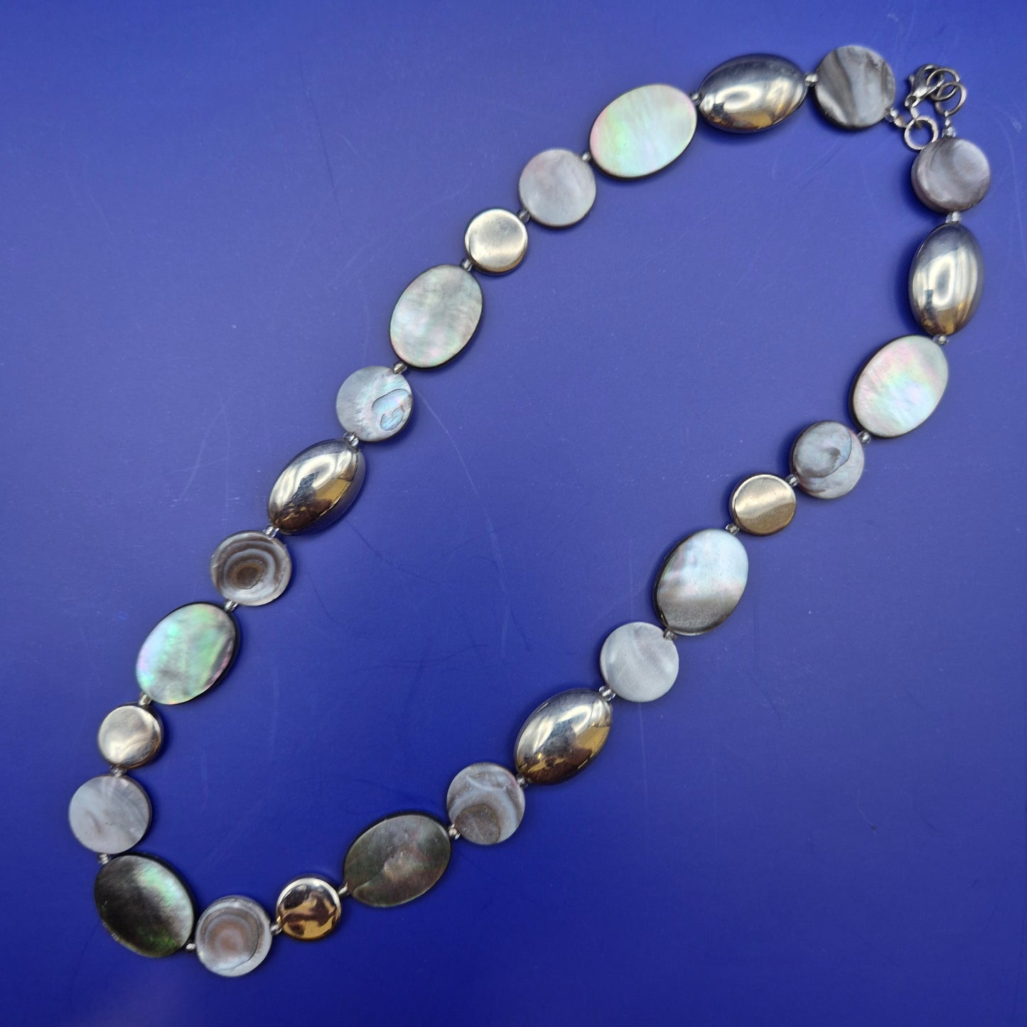 Elegante Perlmutt Ketten Collier in schillernden Farben Vintage