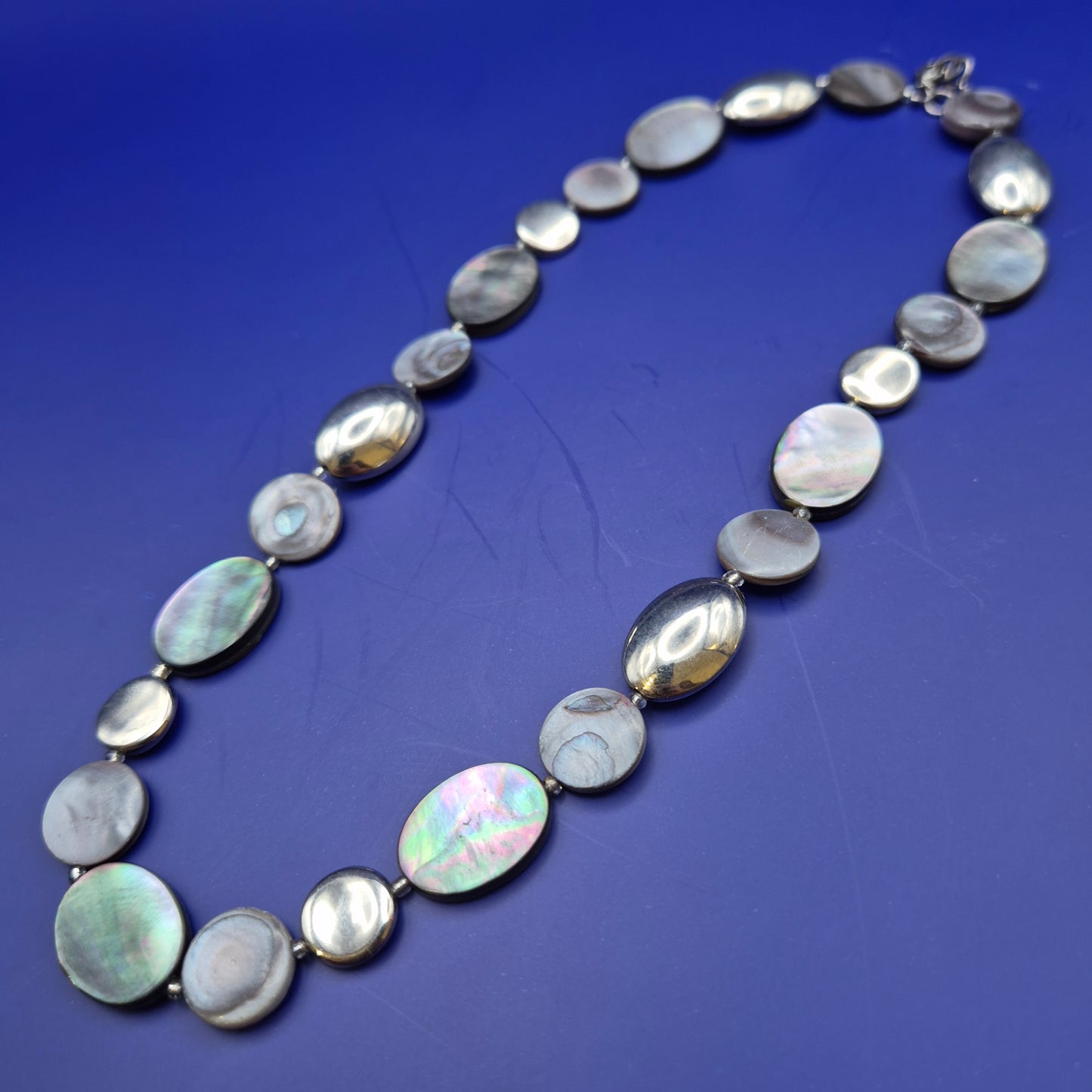 Elegante Perlmutt Ketten Collier in schillernden Farben Vintage