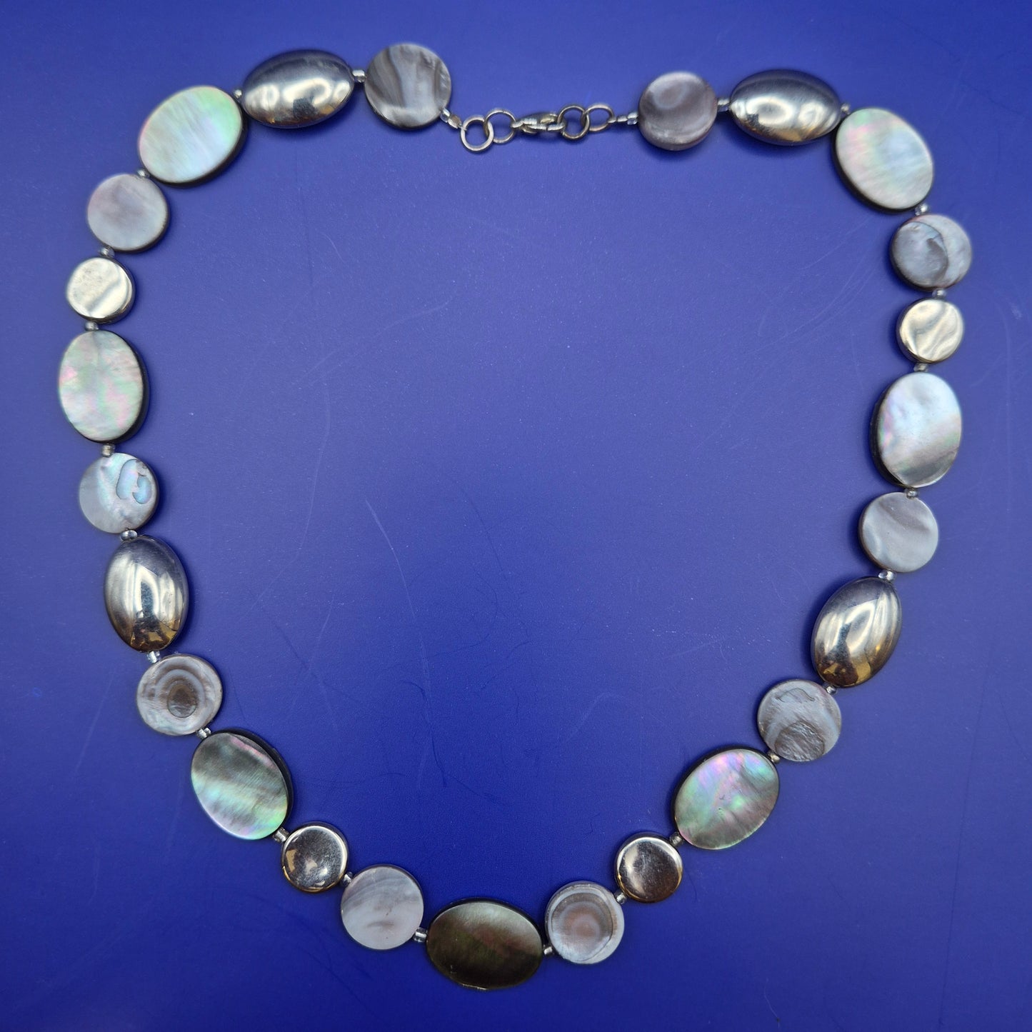 Elegante Perlmutt Ketten Collier in schillernden Farben Vintage