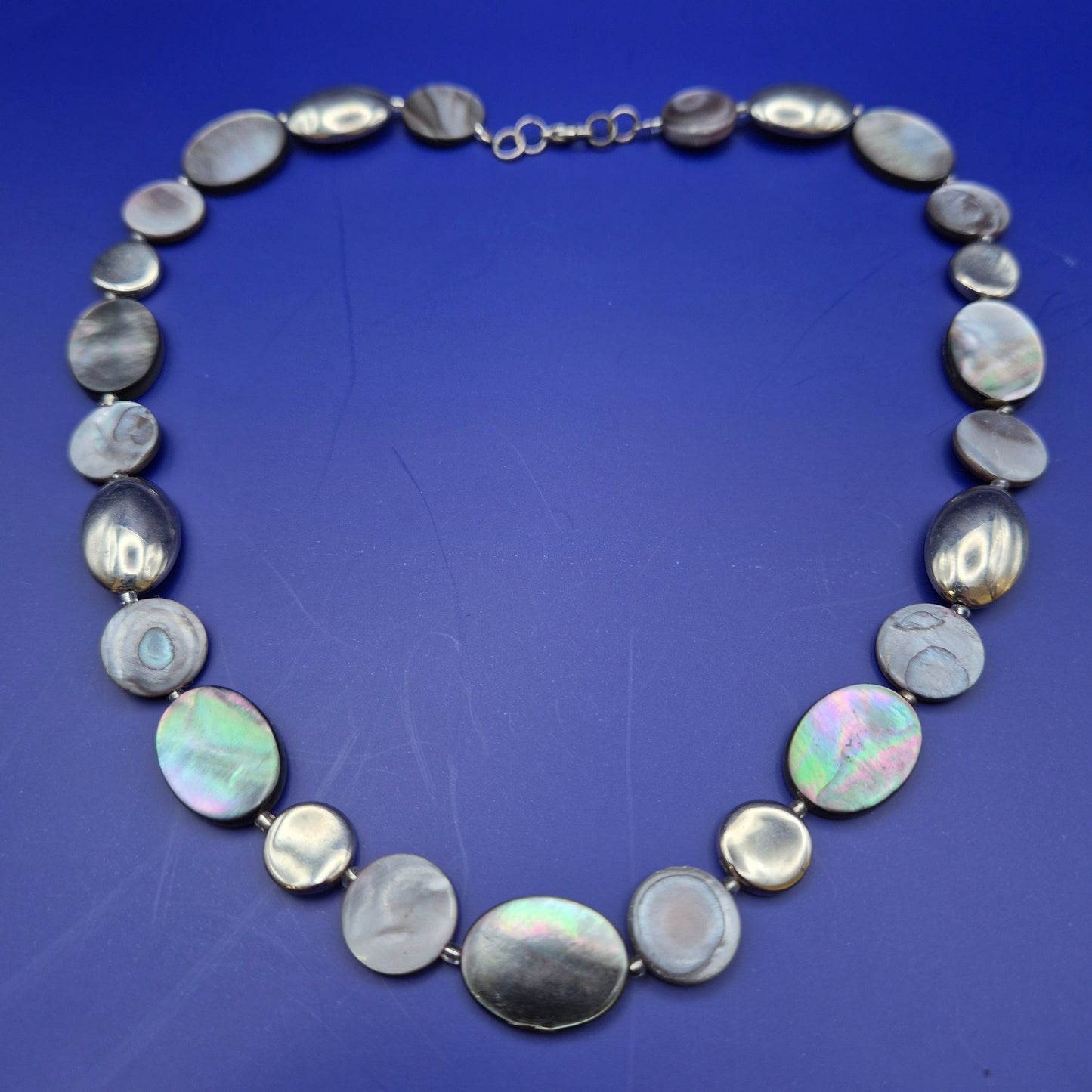 Elegante Perlmutt Ketten Collier in schillernden Farben Vintage