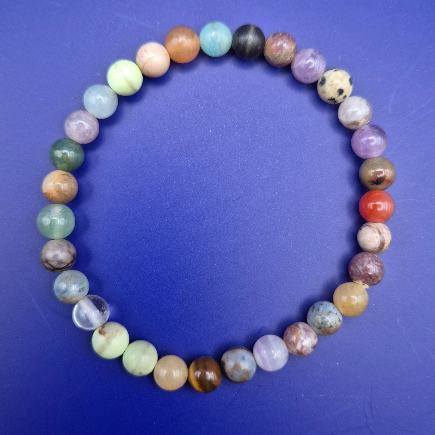 Buntes Edelstein Stretch Armband Multicolor Naturstein Perlen