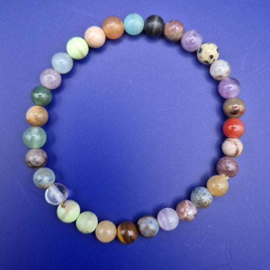 Buntes Edelstein Stretch Armband Multicolor Naturstein Perlen