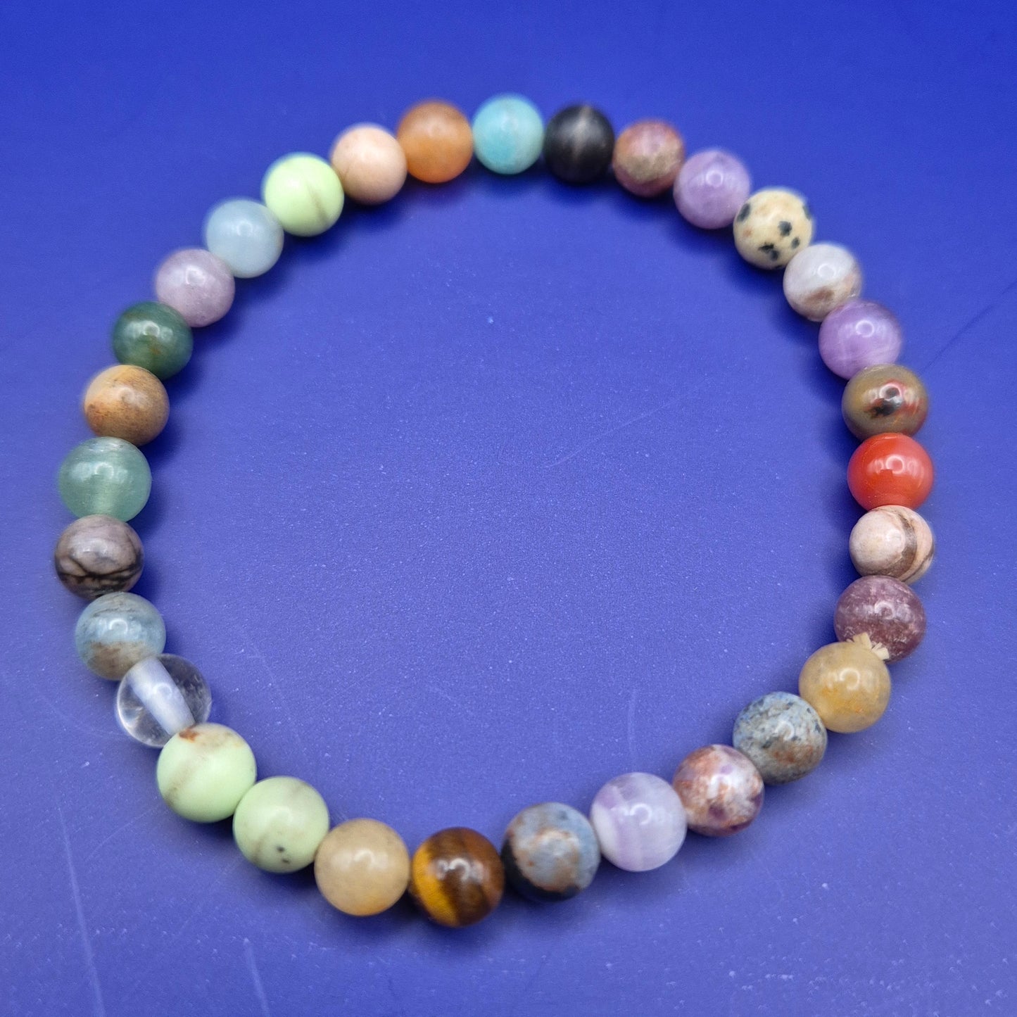 Buntes Edelstein Stretch Armband Multicolor Naturstein Perlen