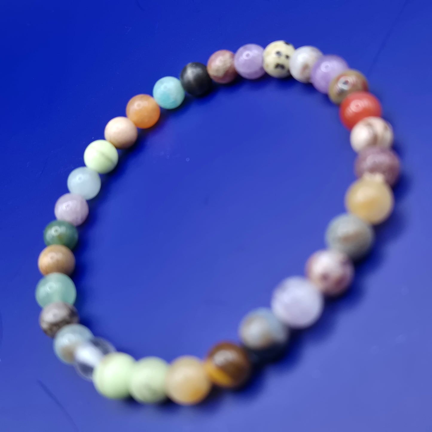 Buntes Edelstein Stretch Armband Multicolor Naturstein Perlen