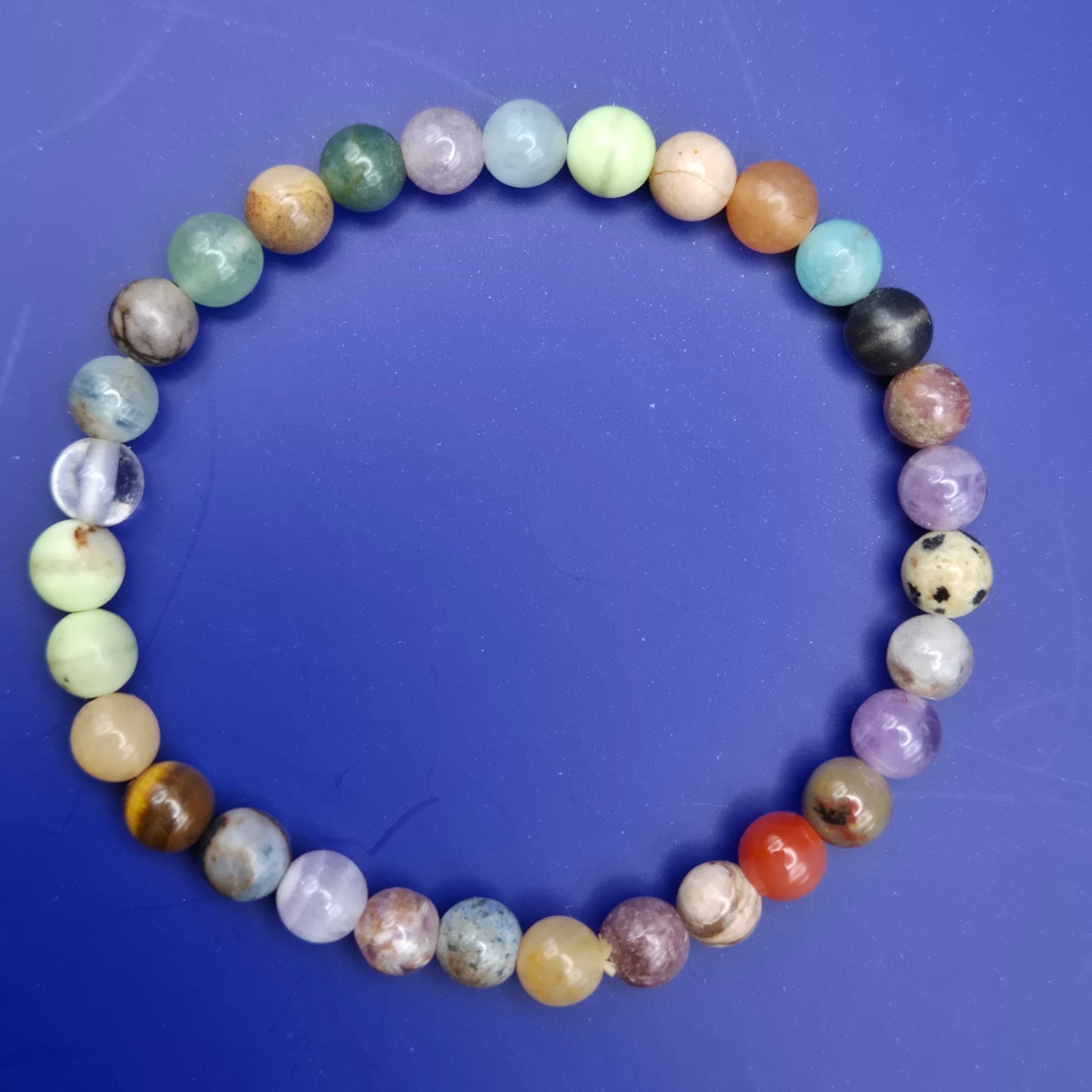 Buntes Edelstein Stretch Armband Multicolor Naturstein Perlen