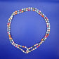 Bunte Perlenkette aus Achat oder Glasperlen Vintage