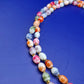 Bunte Perlenkette aus Achat oder Glasperlen Vintage