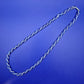 Vintage Kette Blau Weiß gedrehtes Design Glasperlen 45 cm