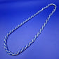 Vintage Kette Blau Weiß gedrehtes Design Glasperlen 45 cm