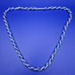 Vintage Kette Blau Weiß gedrehtes Design Glasperlen 45 cm