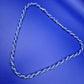 Vintage Kette Blau Weiß gedrehtes Design Glasperlen 45 cm