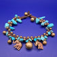 Boho Style Armband mit Elefanten Anhängern und Türkis Steinen