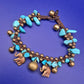 Boho Style Armband mit Elefanten Anhängern und Türkis Steinen