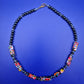 Vintage Millefiori Glas Perlenkette mit schwarzen Glasperlen