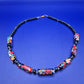 Vintage Millefiori Glas Perlenkette mit schwarzen Glasperlen