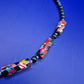Vintage Millefiori Glas Perlenkette mit schwarzen Glasperlen