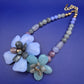 Florale Designer Statement Kette in Pastelltönen