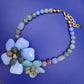 Florale Designer Statement Kette in Pastelltönen