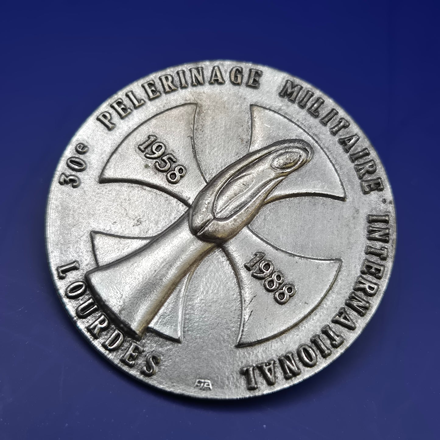 Vintage Medaille Pelerinage Militaire International Lourdes 1958-1988