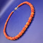 Vintage Korallen Optik Perlenkette Kette in Rot Orange
