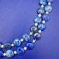 Elegante Vintage Lapislazuli und Perlen Doppelketten Halskette