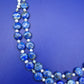 Elegante Vintage Lapislazuli und Perlen Doppelketten Halskette