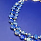 Elegante Vintage Lapislazuli und Perlen Doppelketten Halskette