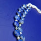 Elegante Vintage Lapislazuli und Perlen Doppelketten Halskette