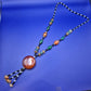 Bunte Statement Kette mit Achat Anhänger im Ethno Look