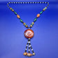 Bunte Statement Kette mit Achat Anhänger im Ethno Look