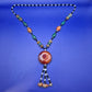 Bunte Statement Kette mit Achat Anhänger im Ethno Look