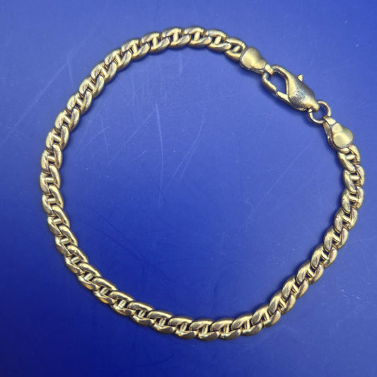 Klassisches Panzerarmband in Gold-Optik mit Karabinerverschluss
