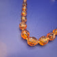 Vintage Bernstein Kette facettierte Kugeln honigfarbenes Design