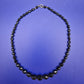 Elegante Vintage Collier Kette mit facettierten schwarzen Perlen