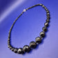 Elegante Vintage Collier Kette mit facettierten schwarzen Perlen