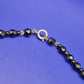Elegante Vintage Collier Kette mit facettierten schwarzen Perlen