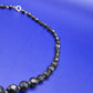 Elegante Vintage Collier Kette mit facettierten schwarzen Perlen