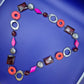 Statementkette mit geometrischen Elementen Pink Orange Braun