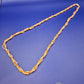 Elegante Vintage Kette gedrehtes Perlen Design Orange Weiß
