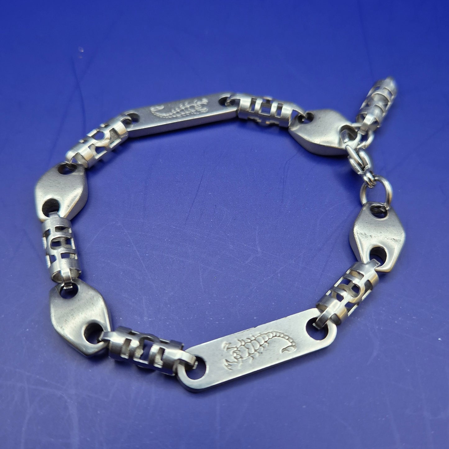 Vintage Edelstahl Armband mit Skorpion Motiv