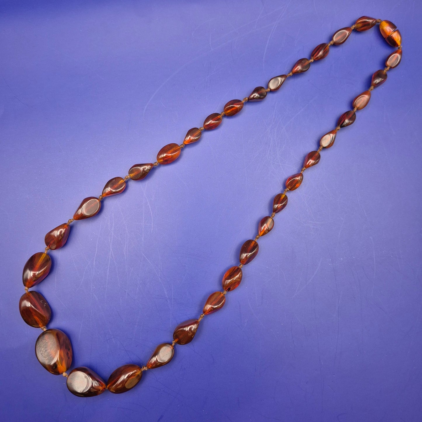 Vintage Bernstein Kette Tropfenform Verlauf