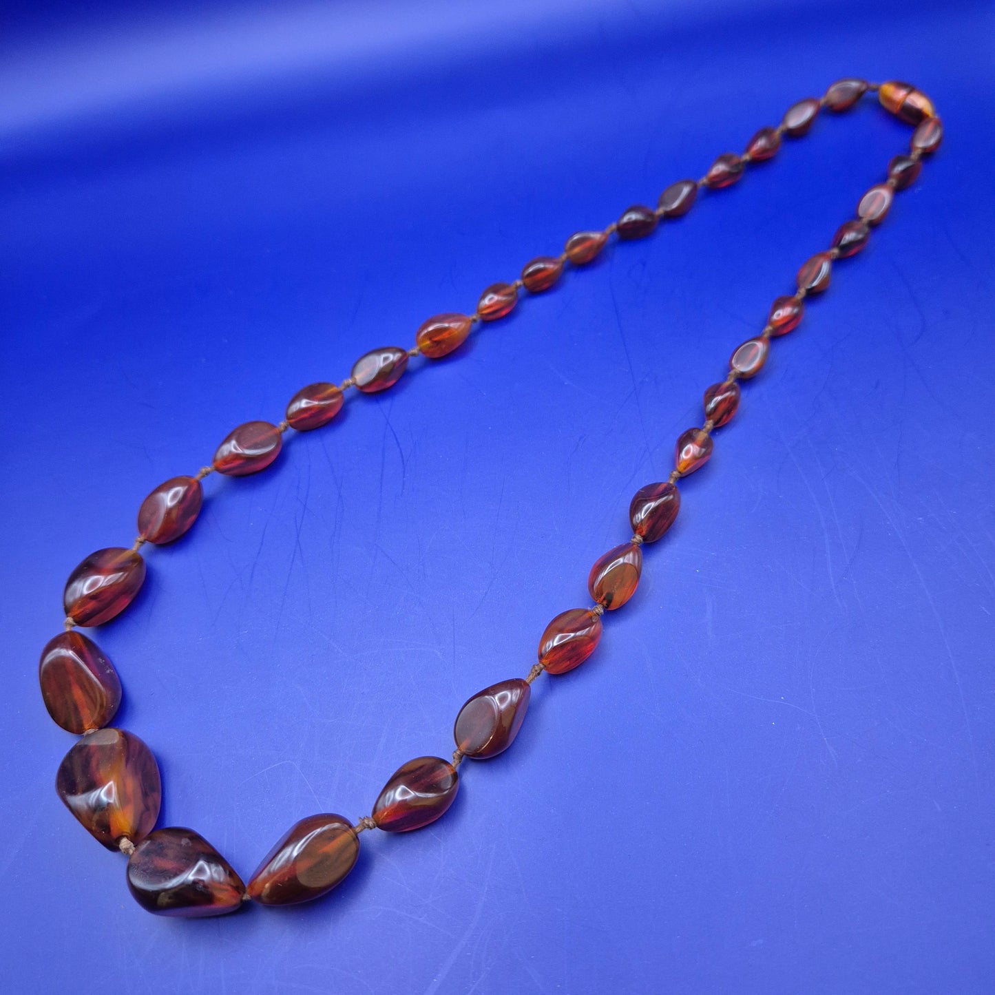 Vintage Bernstein Kette Tropfenform Verlauf