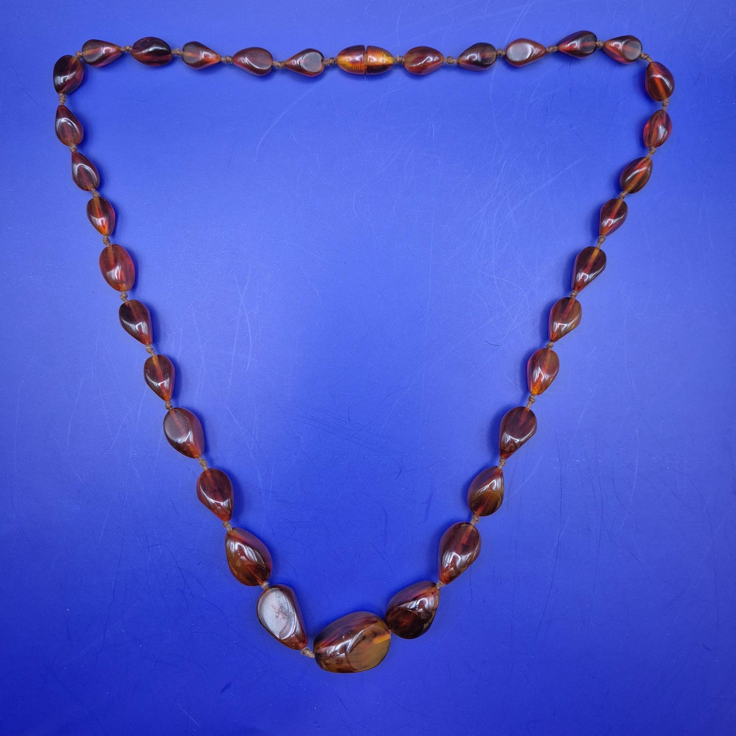 Vintage Bernstein Kette Tropfenform Verlauf